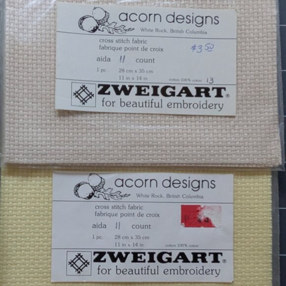 Lot of 5 New in Packs 11 Count Aida Cloth - Zweigart & Permin - Picture 3 of 5